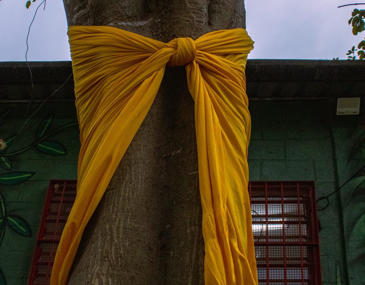 O cenário do palco e toda parte externa são pensados a partir do orixá que rege o mês
