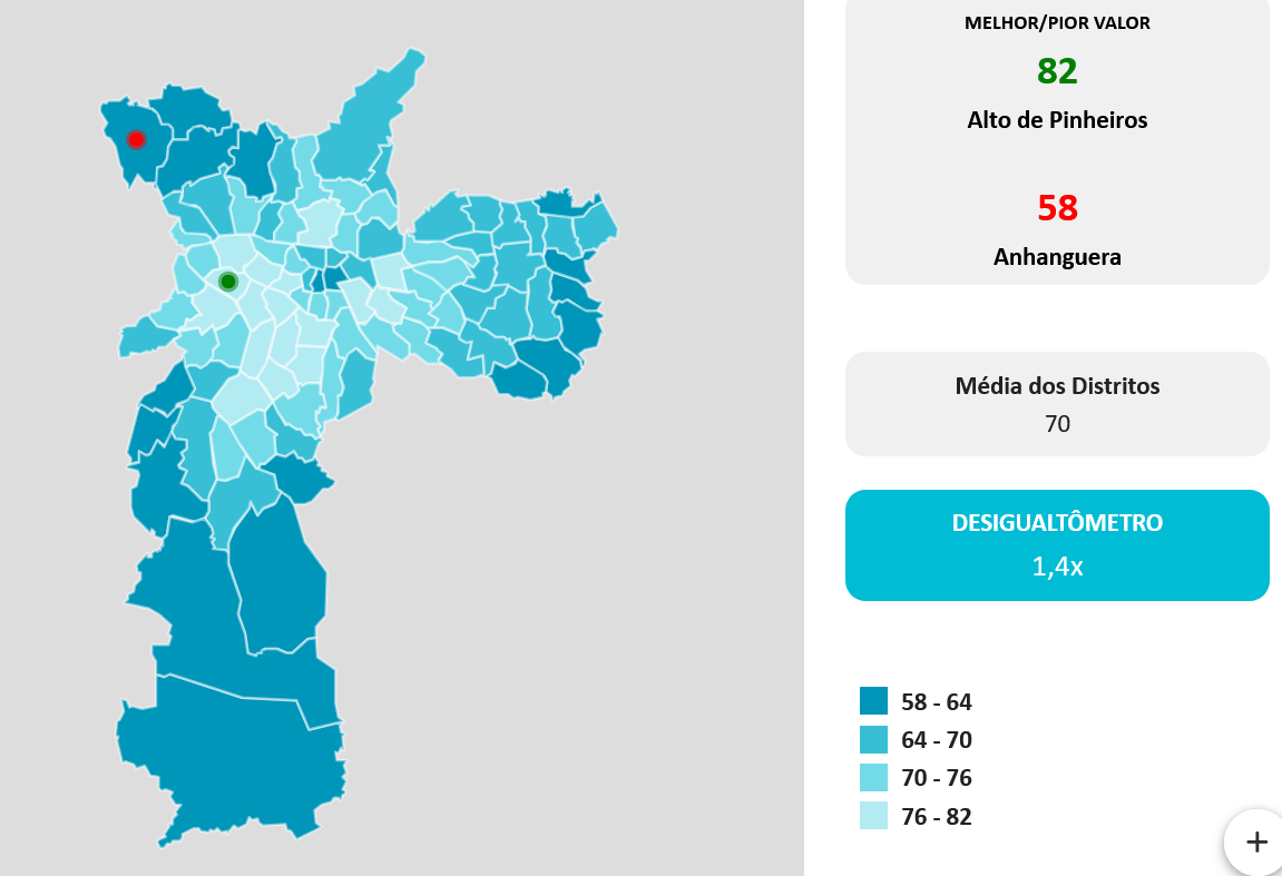 Idade média ao morrer nos distritos de São Paulo (reprodução MDSP)